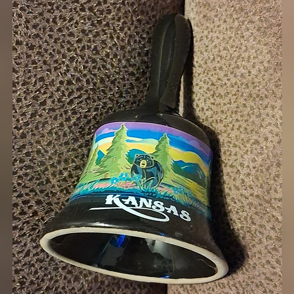 Kansas Souvenir Bell with Bear Design